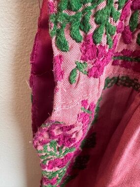 Mi Golondrina red sleeveless  embroidered dress